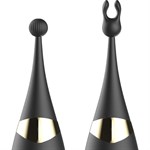 Черный двусторонний вибратор-пульсатор 532654