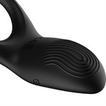 Черное эрекционное виброкольцо с пультом ДУ 532667