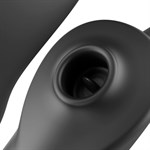 Черный безремневой страпон с 3 моторами 532669