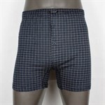 Мужские хлопковые трусы-боксеры в клетку plus size с гульфиком 532717