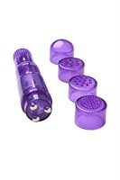 Фиолетовая виброракета Erotist с 4 насадками - фото 152701