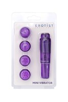 Фиолетовая виброракета Erotist с 4 насадками - фото 152702