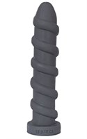 Серый анальный стимулятор со спиралевидным рельефом - 31 см. - фото 152762