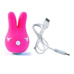 Ярко-розовый вибростимулятор Bunny с ушками - фото 52591