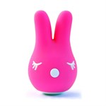Ярко-розовый вибростимулятор Bunny с ушками - фото 152887