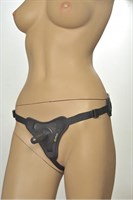 Чёрные трусики с плугом Kanikule Strap-on Harness Anatomic Thong - фото 52614