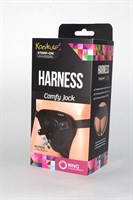 Чёрные трусики-джоки Kanikule Strap-on Harness universal Comfy Jock с плугом и кольцами - фото 52619