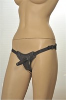 Кожаные трусики с плугом Kanikule Leather Strap-on Harness Anatomic Thong - фото 52626