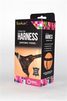 Чёрные трусики для фиксации насадок кольцом Kanikule Leather Strap-on Harness  Anatomic Thong - фото 52628
