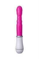Ярко-розовый вибратор ToyFa A-toys с клиторальным стимулятором - 20 см. - фото 1164262