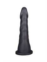 Женский страпон с чёрной насадкой и вагинальной пробкой - 18,5 и 10,5 см. - фото 1335699