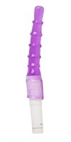 Фиолетовый анальный вибратор с рёбрышками - 23 см. - фото 153107