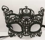 Кружевная маска в венецианском стиле с маленькой короной - фото 153156