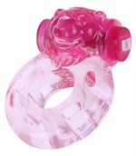Розовое эрекционное виброкольцо  Медвежонок  - фото 1394434