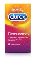 Рельефные презервативы с точками и рёбрами Durex Pleasuremax - 12 шт. - фото 52758