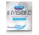 Ультратонкие презервативы Durex Invisible - 3 шт. - фото 192744