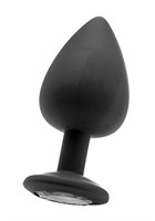 Чёрная анальная пробка Extra Large Diamond Butt Plug - 9,3 см. - фото 135341