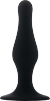 Чёрная анальная пробка с длинным кончиком Butt Plug with Suction Cup Medium - фото 468589