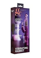 Фиолетовый вибратор Vibrating Rabbit с клиторальным отростком - 22 см. - фото 153281
