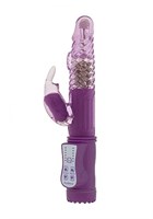Фиолетовый вибратор Vibrating Rabbit с клиторальным отростком - 22 см. - фото 153280