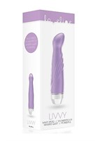Фиолетовый вибратор Livvy со скошенной головкой - 15,5 см. - фото 166741