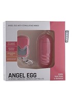 Розовое виброяйцо Angel Egg с пультом ДУ - фото 153286