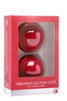 Красные вакуумные присоски с вибрацией Vibrating Suction Cup - фото 153294
