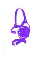 Фиолетовый кожаный кляп Leather Mouth Gag - фото 153314