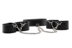 Чёрный двусторонний комплект для бандажа Reversible Collar / Wrist / Ankle Cuffs - фото 52781