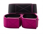 Чёрно-розовый двусторонний ошейник с наручниками Reversible Collar and Wrist Cuffs - фото 153333