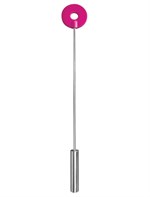 Розовая шлёпалка Leather Circle Tiped Crop с наконечником-кругом - 56 см. - фото 52847