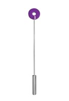 Фиолетовая шлёпалка Leather Circle Tiped Crop с наконечником-кругом - 56 см. - фото 52854