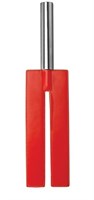 Красная П-образная шлёпалка Leather Slit Paddle - 35 см. - фото 52864