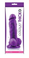 Фиолетовый фаллоимитатор Pleasures Thick 5 Dildo - 18,3 см. - фото 193009