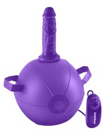 Фиолетовый надувной мяч с вибронасадкой Vibrating Mini Sex Ball - 15,2 см. - фото 153597