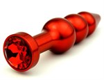 Красная анальная ёлочка с красным кристаллом - 11,2 см. - фото 1394730