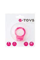 Розовое силиконовое виброкольцо A-toys - фото 1361051