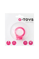 Розовое виброкольцо на пенис A-toys из силикона - фото 307514
