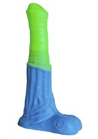 Зелёно-голубой фаллоимитатор  Пегас Medium  - 24 см. - фото 53331
