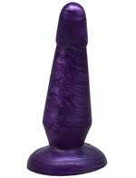 Фиолетовая нелевая изогнутая анальная пробка - 13 см. - фото 154276
