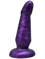 Фиолетовая нелевая изогнутая анальная пробка - 13 см. - фото 136181