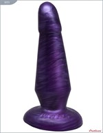 Фиолетовая нелевая изогнутая анальная пробка - 13 см. - фото 136182