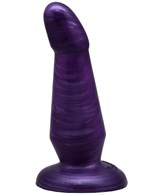 Фиолетовая нелевая изогнутая анальная пробка - 13 см. - фото 154275