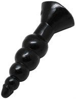 Чёрная гелевая анальная ёлочка - 17 см. - фото 154305
