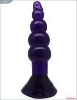 Фиолетовая гелевая анальная ёлочка - 17 см. - фото 154312