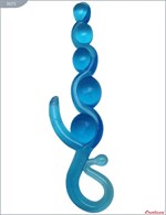Голубая анальная цепочка из геля - 22 см. - фото 154416