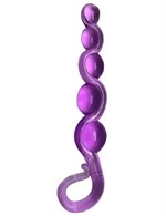 Фиолетовая анальная цепочка из геля - 22 см. - фото 180040