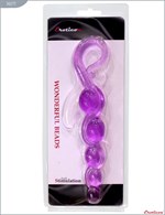 Фиолетовая анальная цепочка из геля - 22 см. - фото 180041