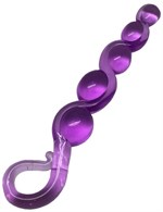 Фиолетовая анальная цепочка из геля - 22 см. - фото 180038