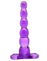 Фиолетовый анальный конус из 5 шариков - 16 см. - фото 154626